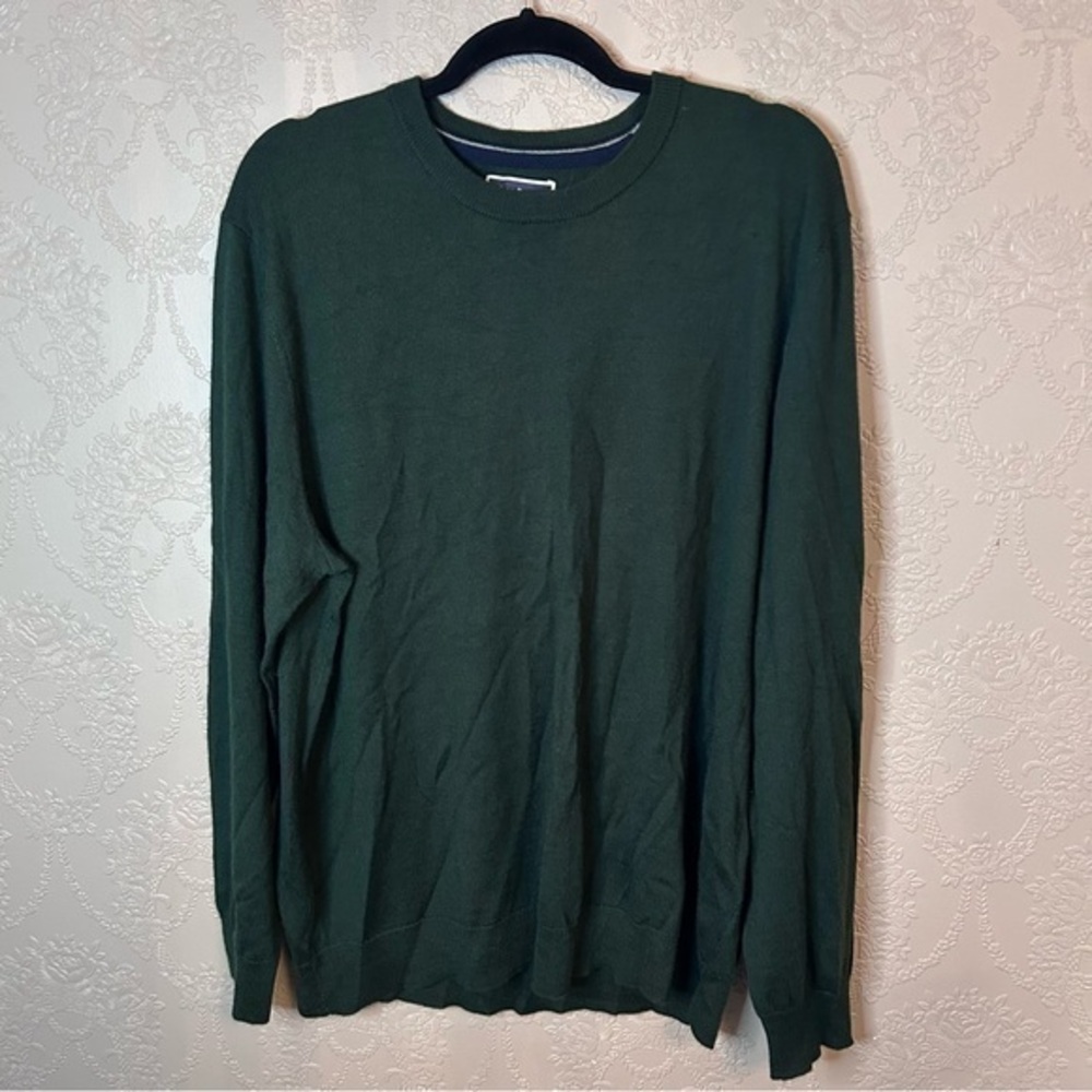 Club Room XXL green crewneck wool sweater great condition light weight